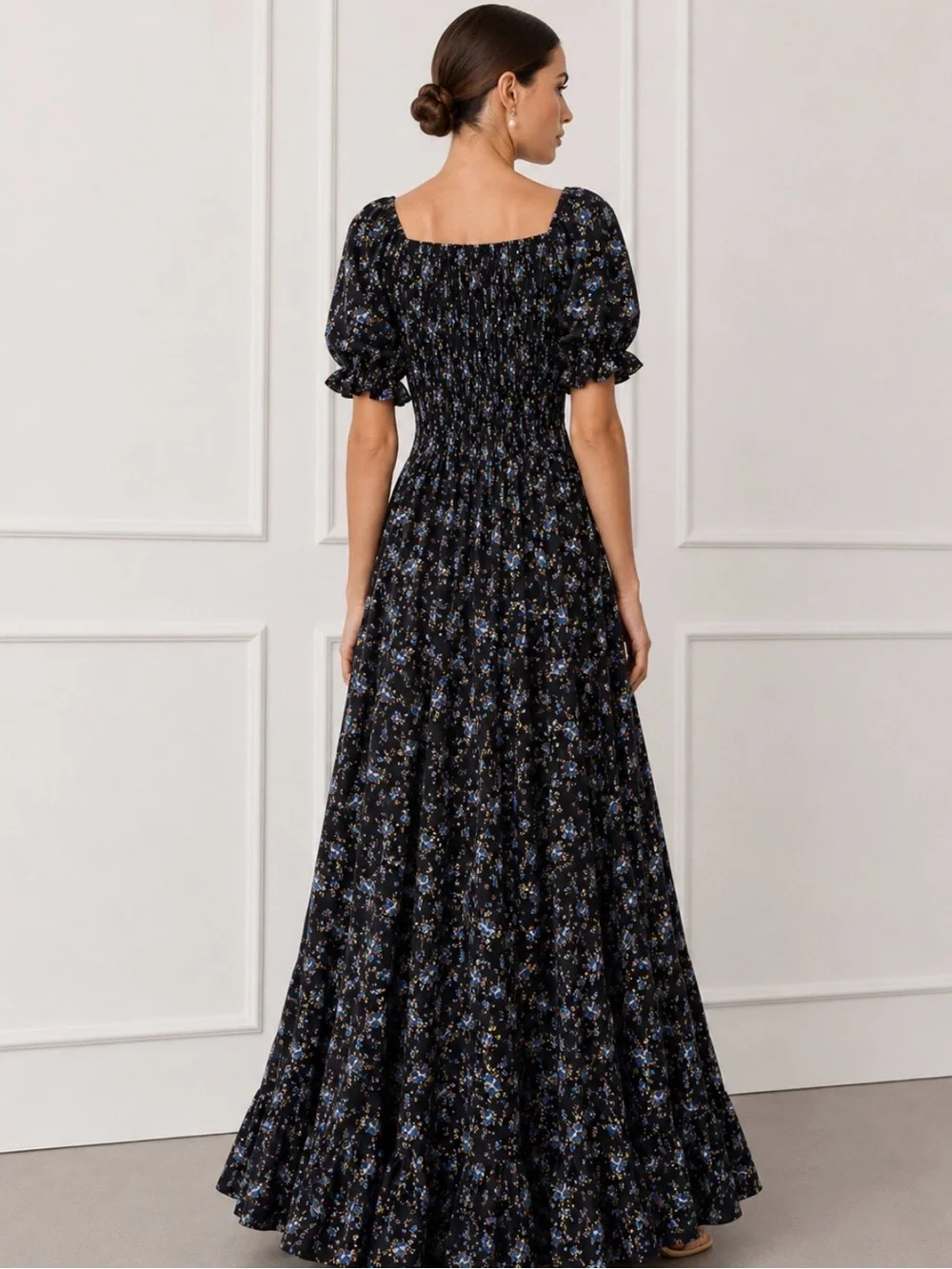 Scarlet Darkness Nightfall Floral Victorian Ruffle Maxi Dress XL - Picture 6 of 12